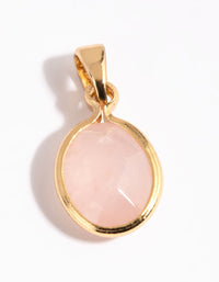 Gold Plated Rose Quartz Charm - link has visual effect only
