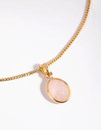 Gold Plated Rose Quartz Charm - link has visual effect only