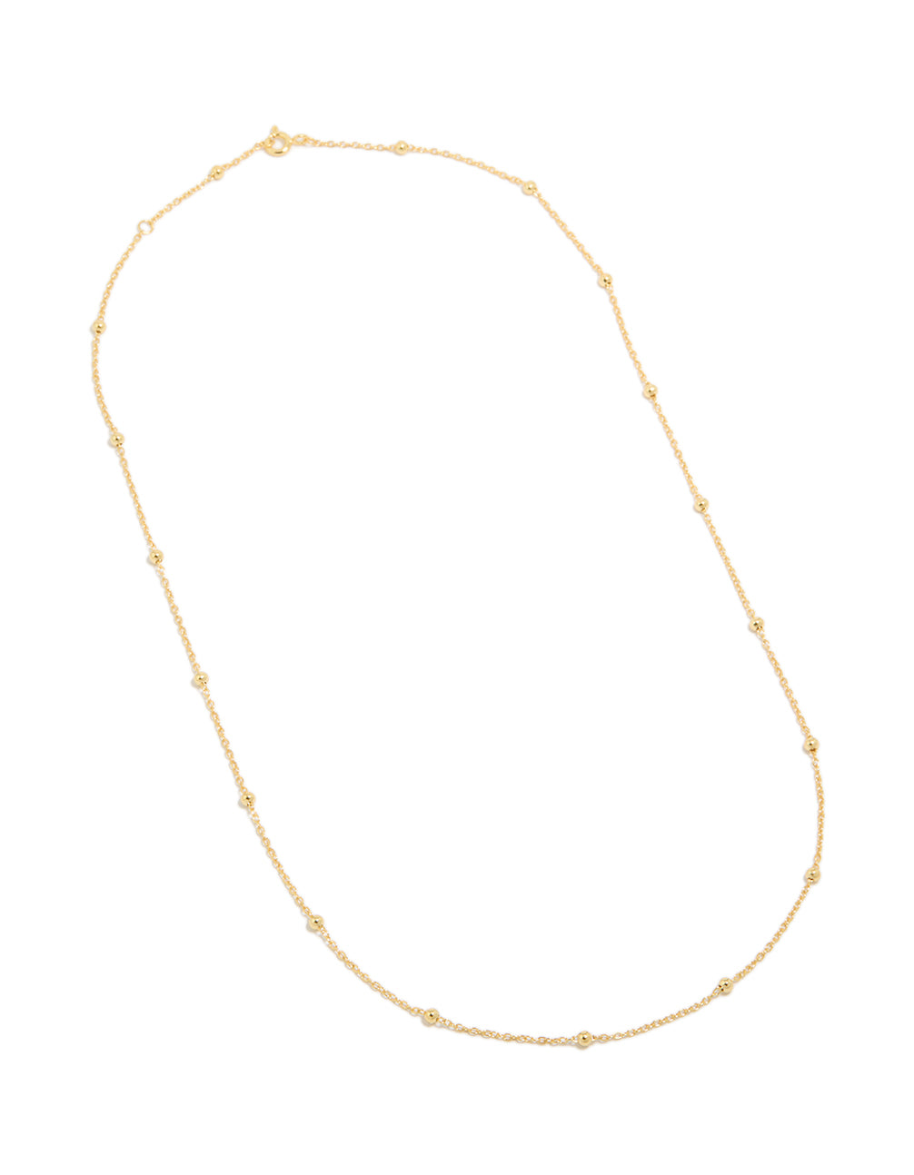 Gold Plated Sterling Silver Ball Chain Necklace