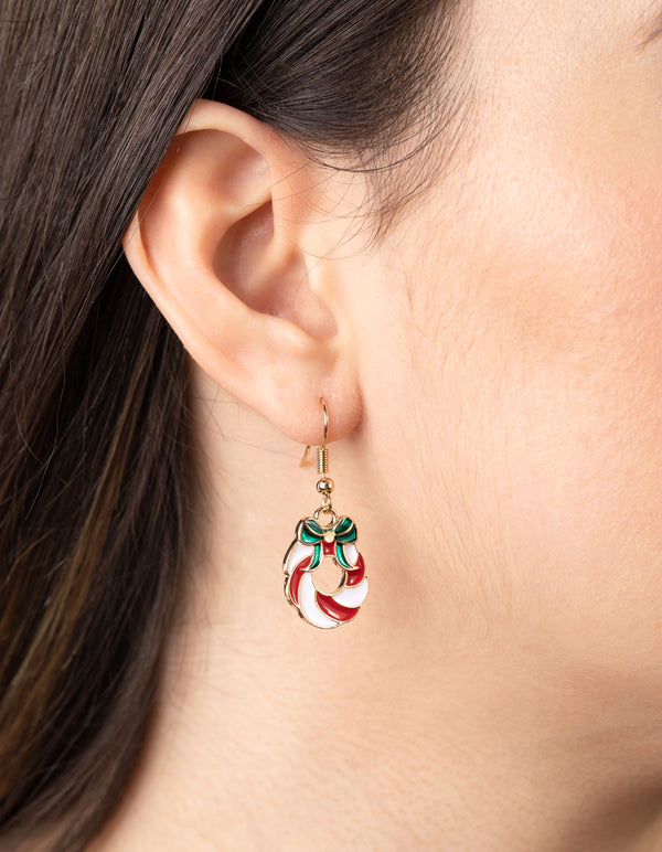 Festive Wreath Drop Earrings