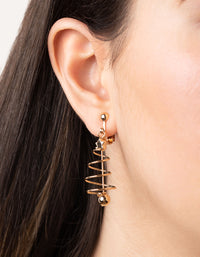 Festive Spiral Tree Clip-On Earrings - link has visual effect only