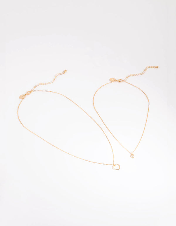 Gold Layered Heart Necklace