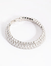 Silver Cubic Zirconia Tennis Bracelet - link has visual effect only