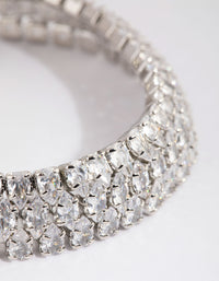 Silver Cubic Zirconia Tennis Bracelet - link has visual effect only