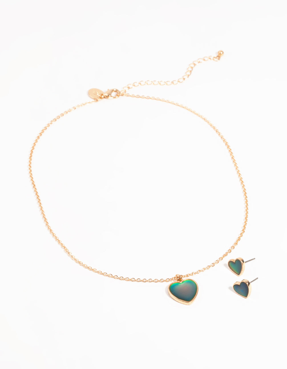 Kids Mood Heart Necklace & Earrings Set