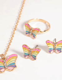 Kids Rainbow Butterfly Jewellery Set - link has visual effect only