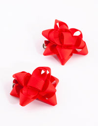 Kids Festive Present Bow Clips - link has visual effect only