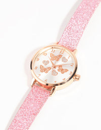 Kids Rose Gold Butterfly Glitter Watch - link has visual effect only
