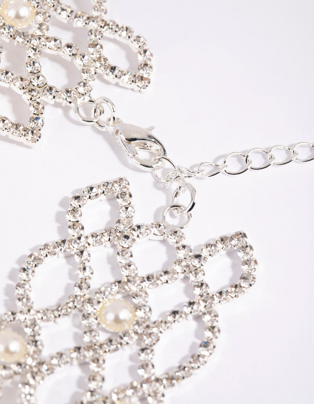Silver Pearl Mesh Choker
