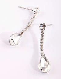 Silver Diamante Teardrop Earrings - link has visual effect only