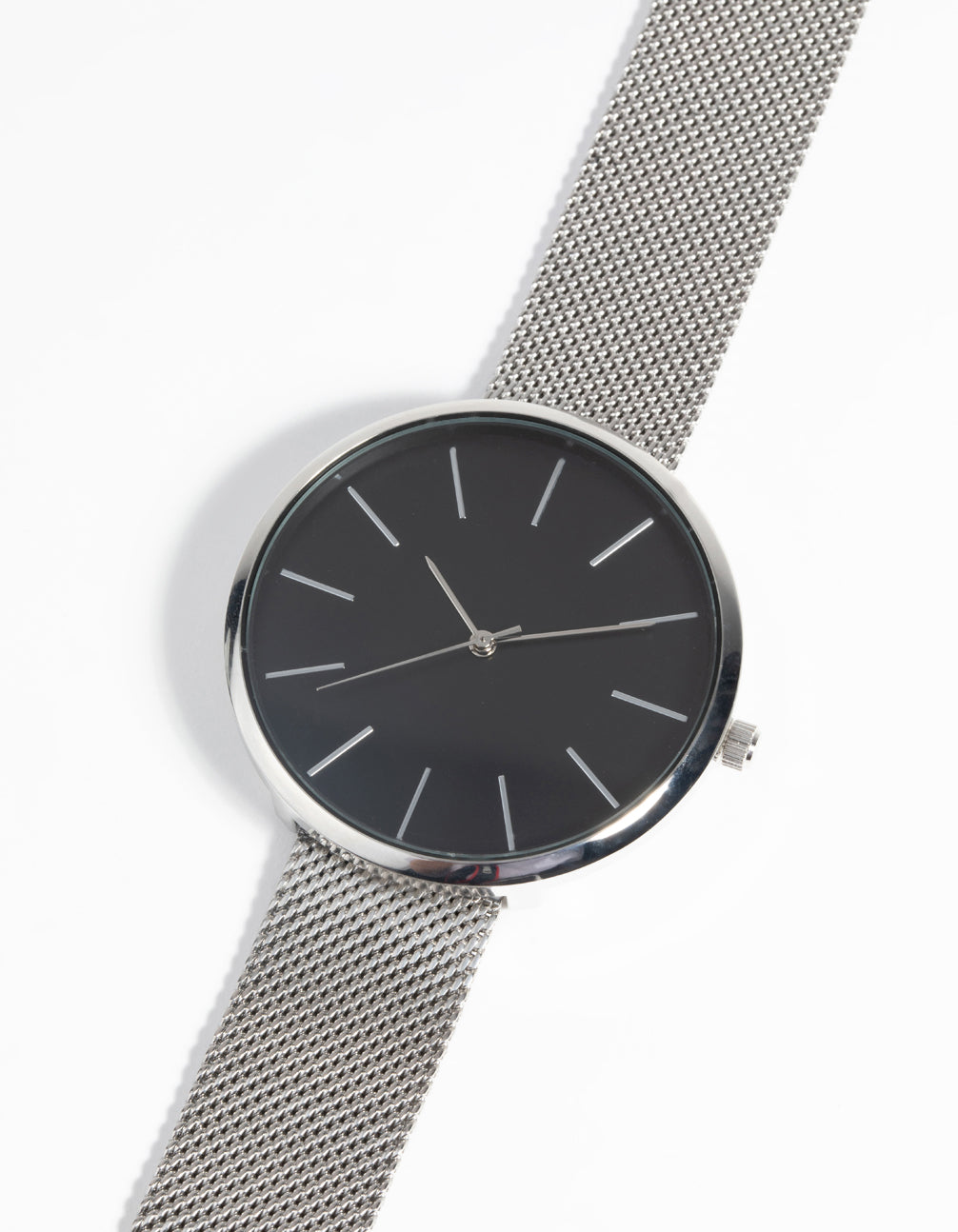 Silver Statement Face Mesh Watch