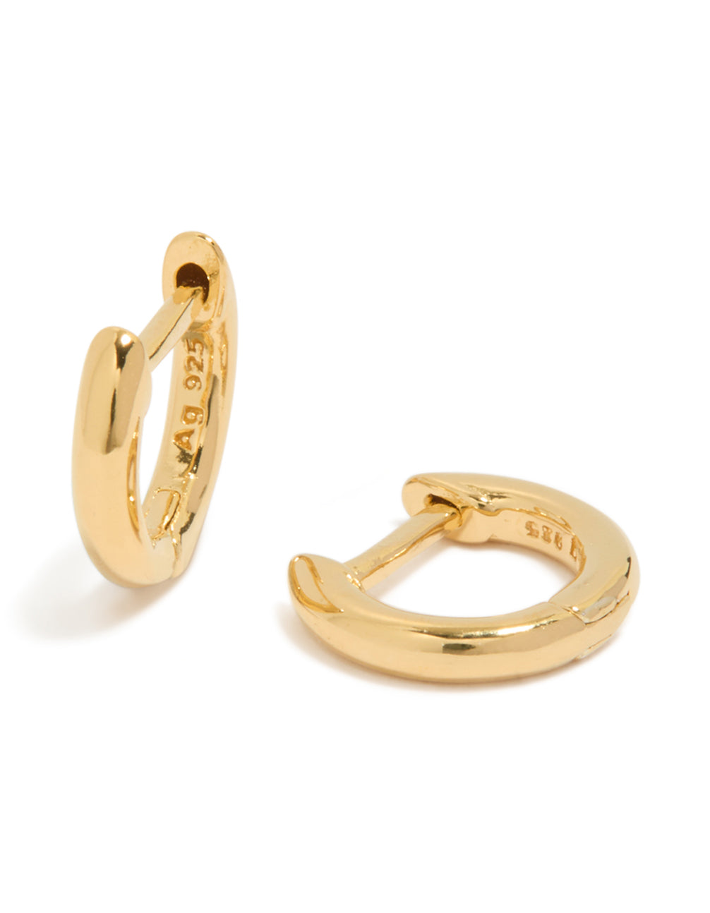 Gold Plated Sterling Silver Huggie Hoop Earrings