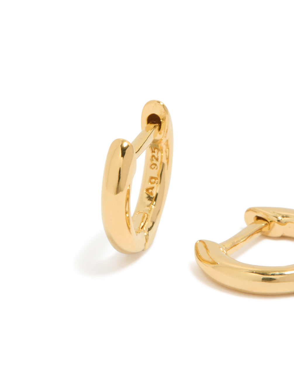 Gold Plated Sterling Silver Huggie Hoop Earrings