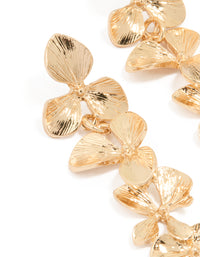 Gold Flower Drop Earrings - link has visual effect only