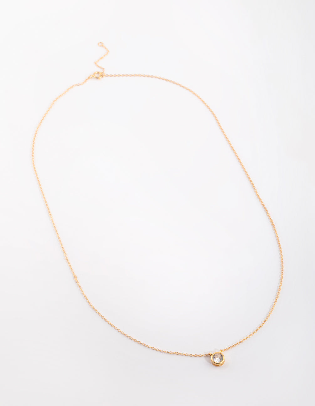 Gold Plated Bezel Pendant Necklace