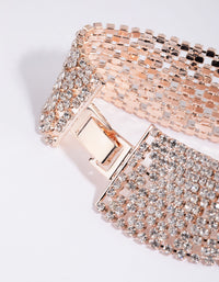 Rose Gold Diamante Statement Bracelet - link has visual effect only