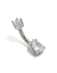 Titanium Diamante Pear Belly Bar - link has visual effect only