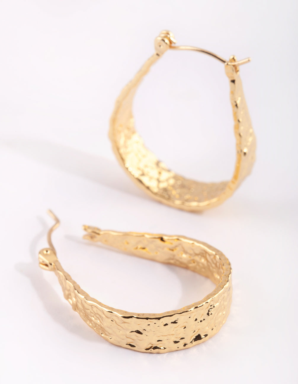 Gold Plated Molten Hoop Earrings