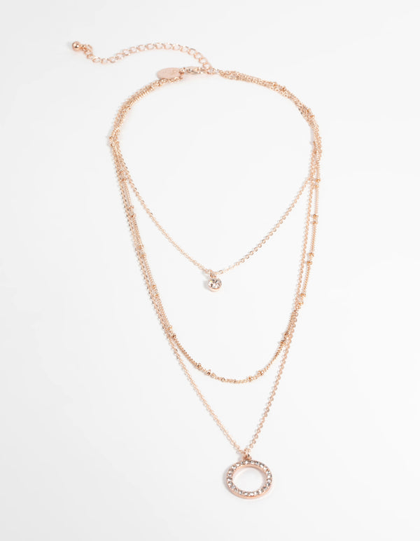 Rose Gold Diamante Necklace