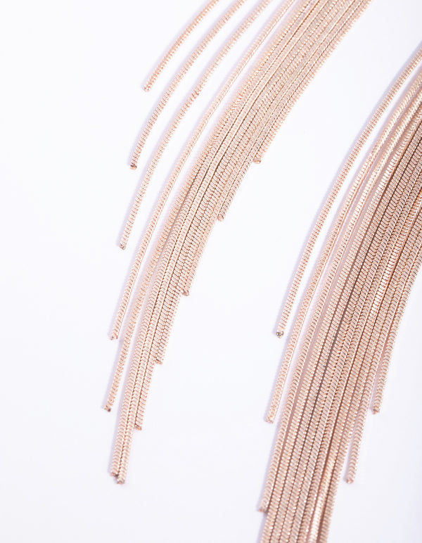 Rose Gold Waterfall Diamond Cut Earrings