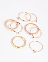 Gold Enamel Band Ring Pack - link has visual effect only