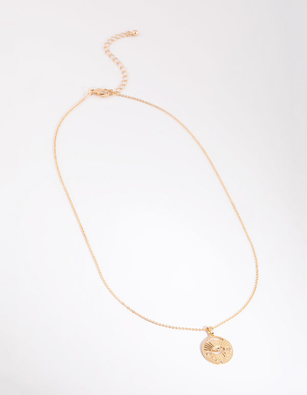 Gold Celestial Pendant Necklace