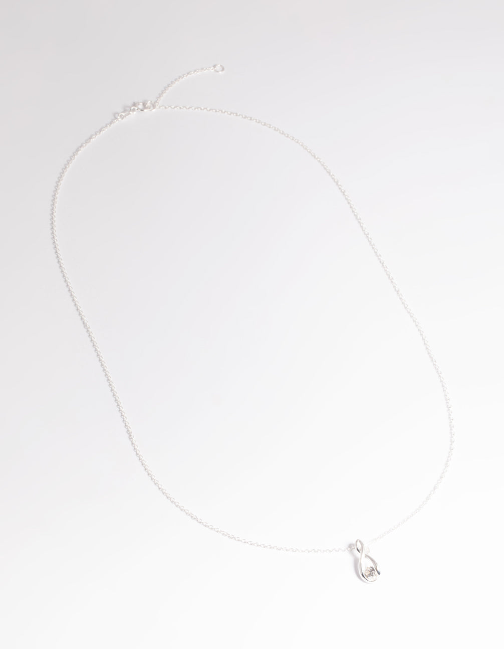 Sterling Silver Diamante Pendant Necklace