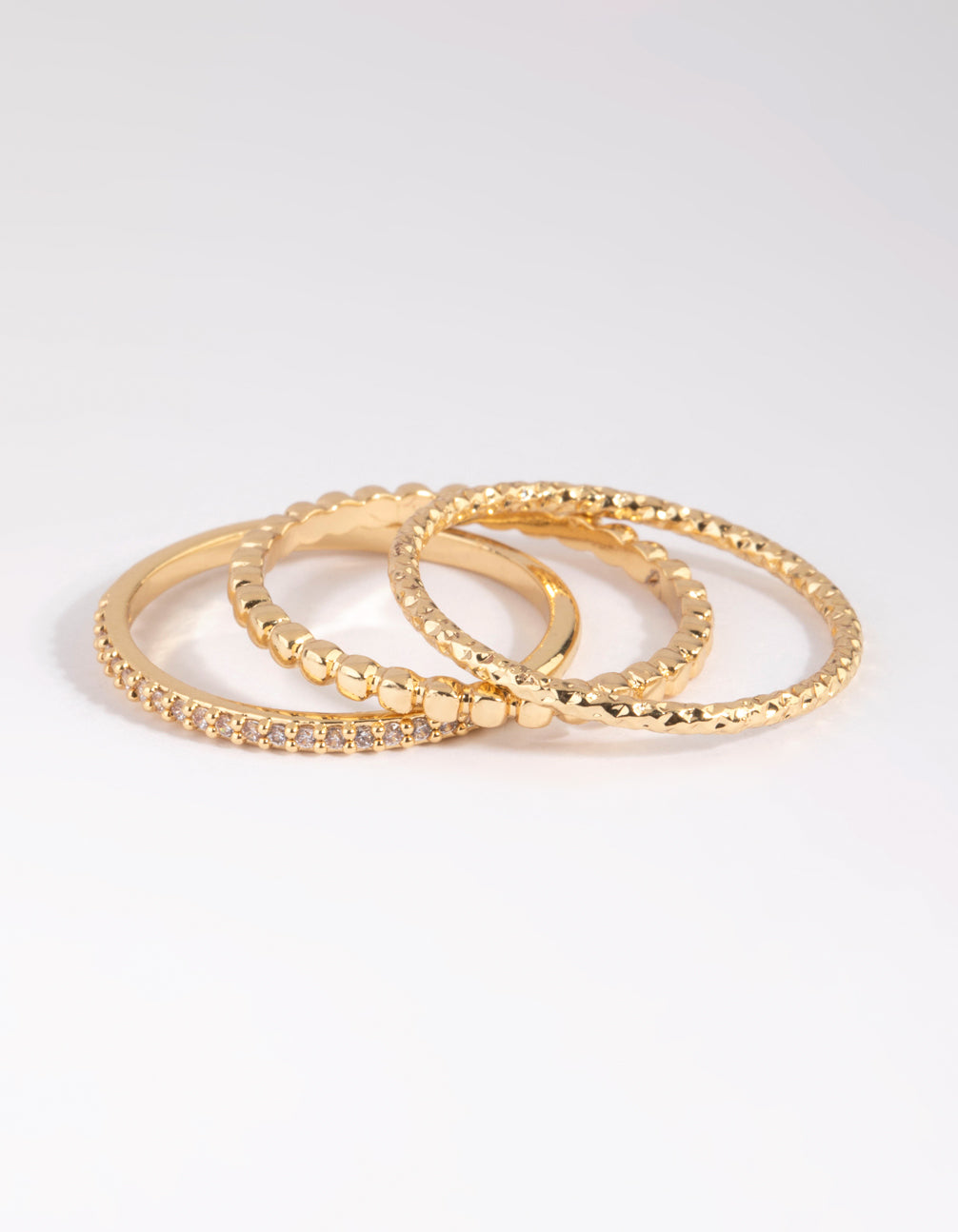 Gold Diamante Ring Stack Pack