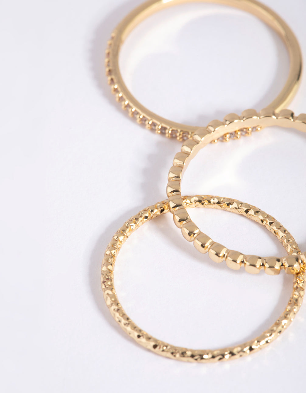 Gold Diamante Ring Stack Pack
