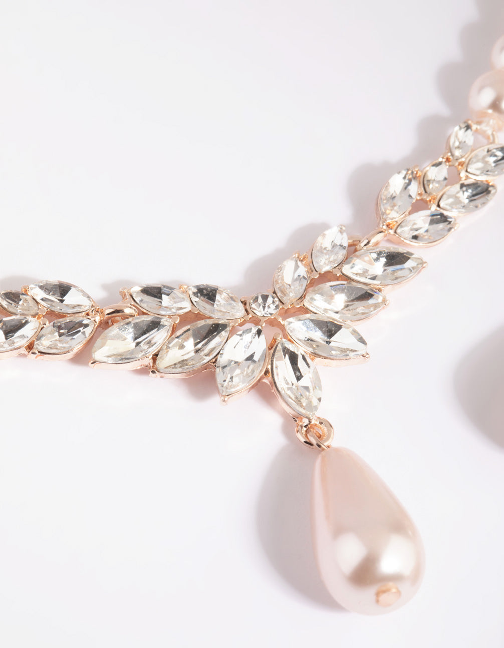 Pink Diamante Necklace & Earrings Set