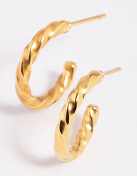Gold Plated Surgical Steel Twisted Hoop Earrings - link has visual effect only