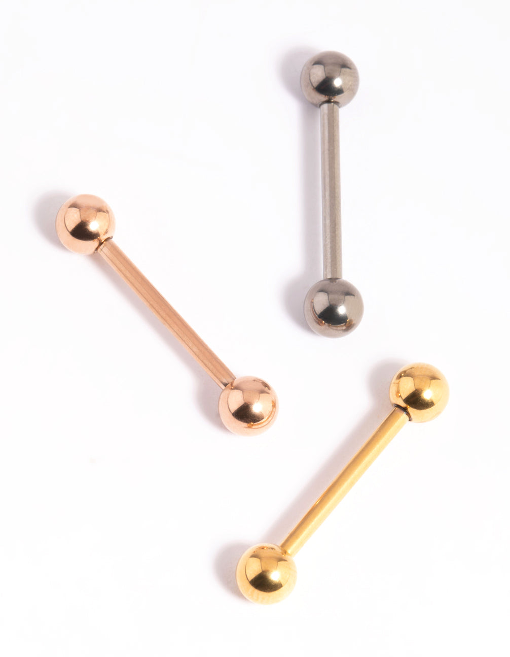 40-Piece Tongue Ring Sampler – Rose, Dice, Atom, Gem & More In Surgical Steel