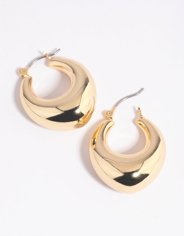 Gold-Plated Creole Hoop Earrings
