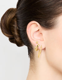 Waterproof Gold Plated Stainless Steel Ball Stud Earring Pack - link has visual effect only