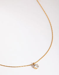 Gold Plated Stainless Steel Diamante Necklace - link has visual effect only