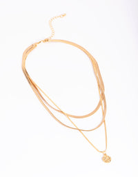 Gold Plated Snake Chain & Disc Necklace Pack - link has visual effect only