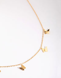 Waterproof Gold Plated Stainless Steel Butterfly Charm Necklace - link has visual effect only