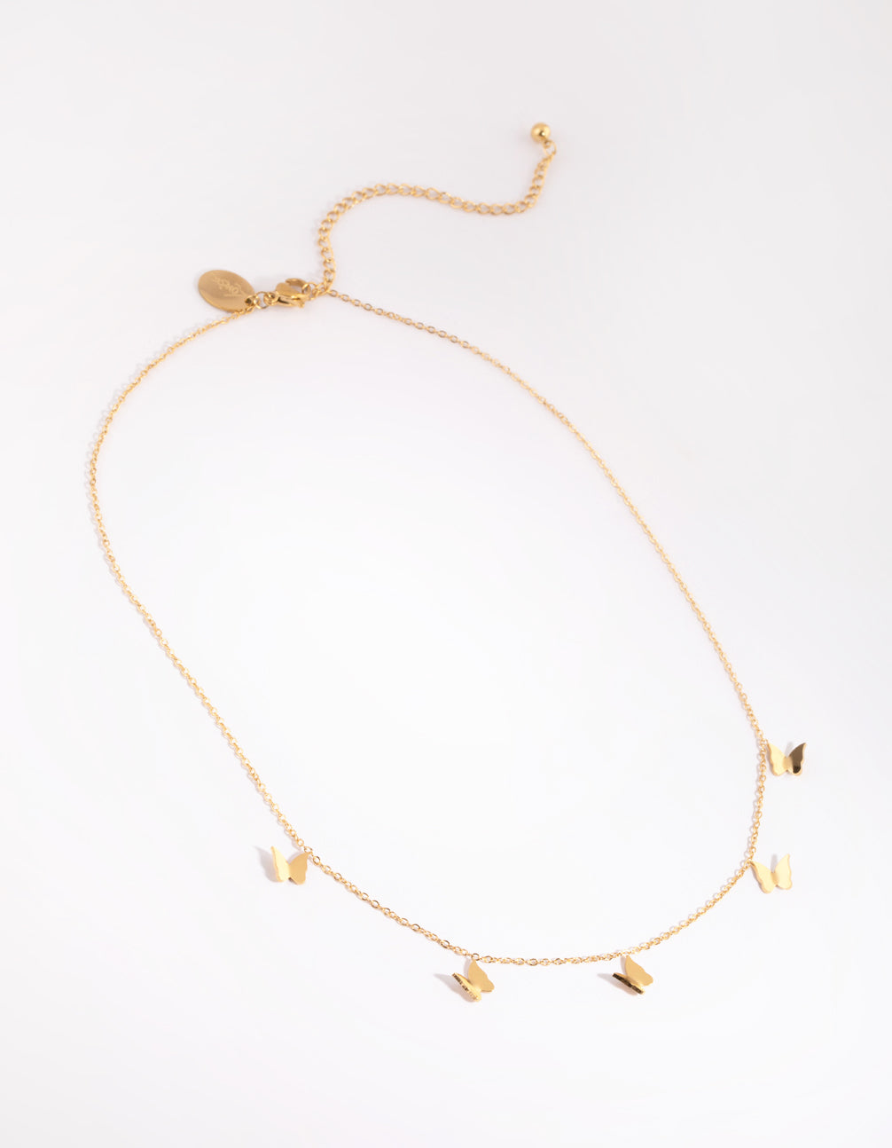 Waterproof Gold Plated Stainless Steel Butterfly Charm Necklace