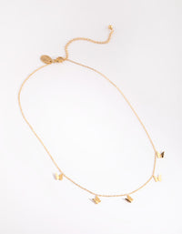 Waterproof Gold Plated Stainless Steel Butterfly Charm Necklace - link has visual effect only