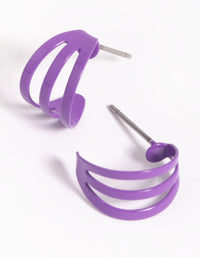 Matte Purple Huggie Hoop Earrings - link has visual effect only