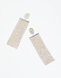 Silver Diamante Statement Earrings - link has visual effect only
