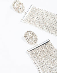 Silver Diamante Statement Earrings - link has visual effect only