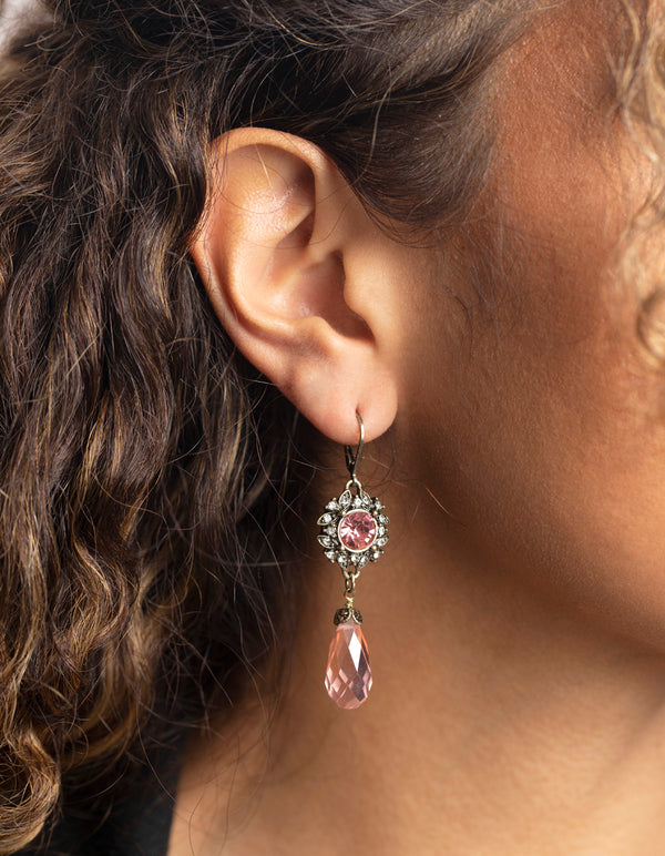 Antique Gold Vintage Pear Drop Earrings