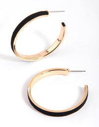 Black Glitter Hoop Earrings - link has visual effect only