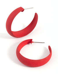 Matte Red Hoop Earrings - link has visual effect only