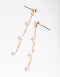 Gold Pearl Drop Earrings - link has visual effect only