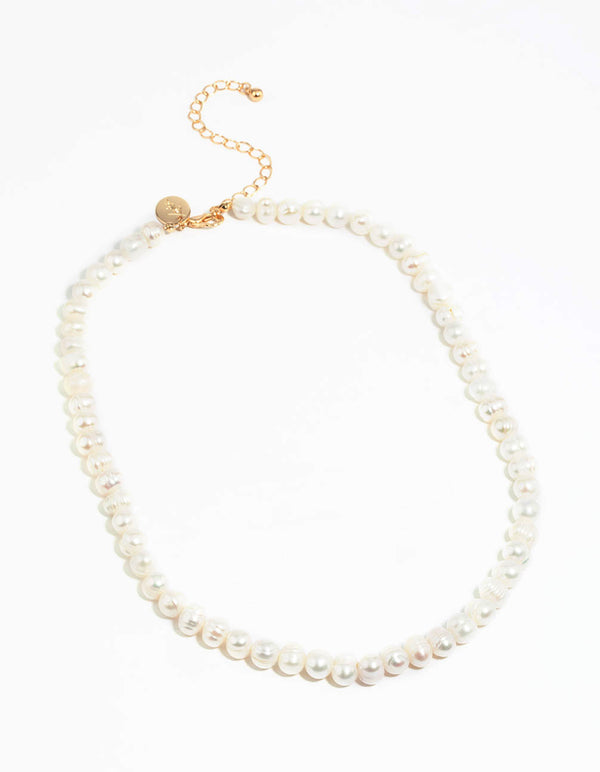 Gold Freshwater Pearl Layered Necklace