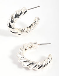 Silver Croissant Hoop Earrings - link has visual effect only