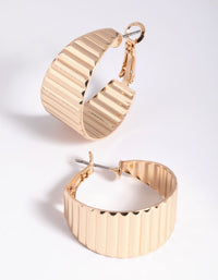 Gold Horizontal Lines Hoop Earrings - link has visual effect only