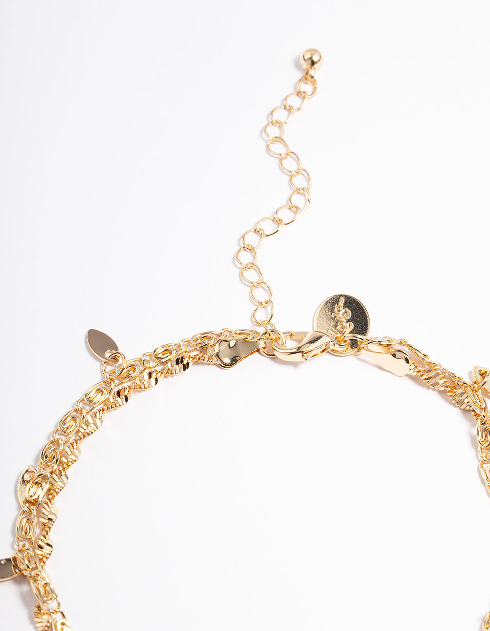Gold Twisted Leaves Anklet Set